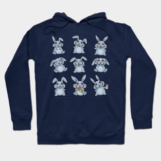 Blue bunny rabbit print Hoodie